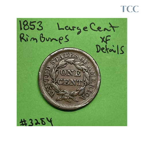 1853 Braided Hair Large Cent Extra Fine Details