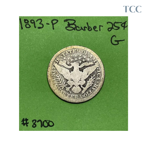 1893-P Barber Liberty Head Quarter Good (G)