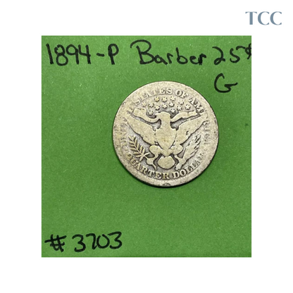 1894-P Barber Liberty Head Quarter Good (G)