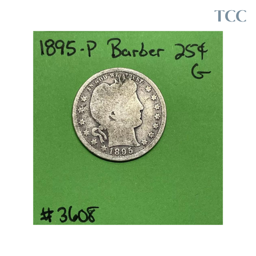 1895-P Barber Liberty Head Quarter Good 90% Silver