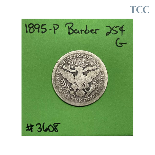 1895-P Barber Liberty Head Quarter Good 90% Silver