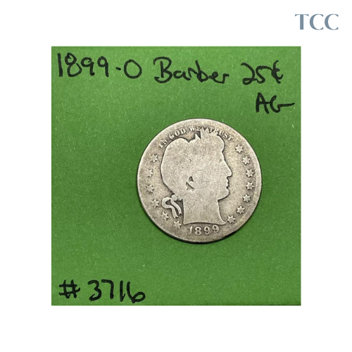 1899-O Barber Liberty Head Quarter .25c AG About Good