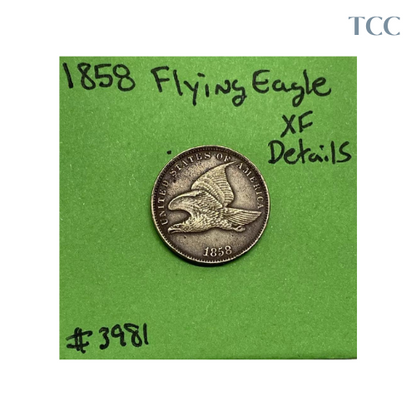 1858 Flying Eagle Cent XF Extra Fine Details