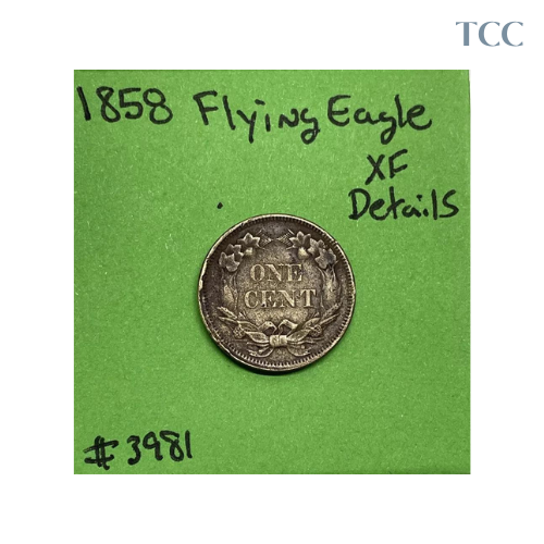 1858 Flying Eagle Cent XF Extra Fine Details