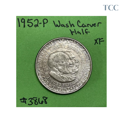 1952-P Washington-Carver Commemorative Silver Half Dollar XF Extra Fine