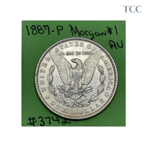 1887-P Morgan Silver Dollar $1 AU About Uncirculated 90% Silver