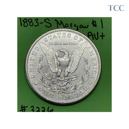 1883 S Morgan Dollar AU About Uncirculated 90% Silver Tough Date