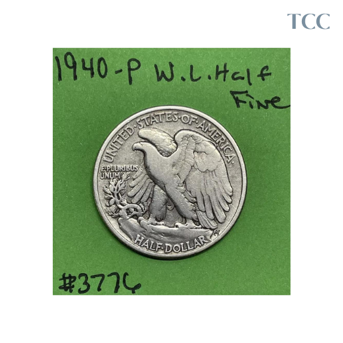 1940 P Walking Liberty Half Dollar 50c Fine 90% Silver