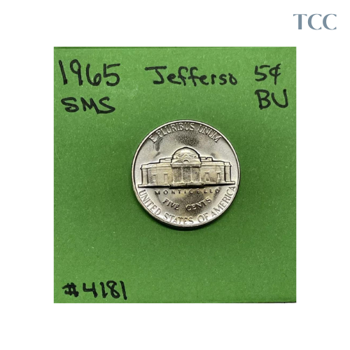 1965 SMS Jefferson Nickel 5c BU Brilliant Uncirculated 5c Coin