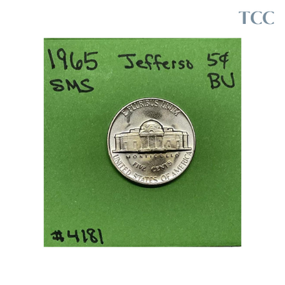 1965 SMS Jefferson Nickel 5c BU Brilliant Uncirculated 5c Coin