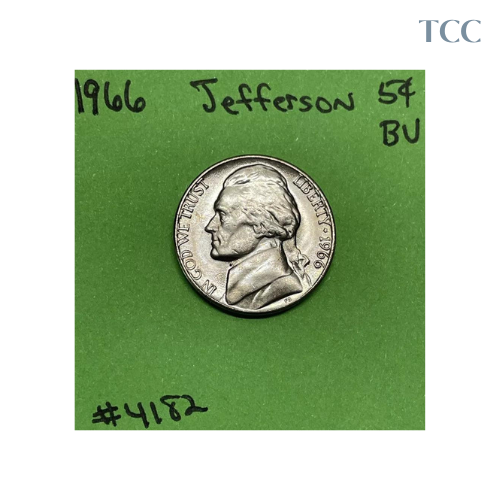 1966 Jefferson Nickel 5c Brilliant Uncirculated Coin