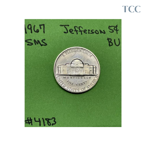 1967 SMS Jefferson Nickel 5c BU Brilliant Uncirculated