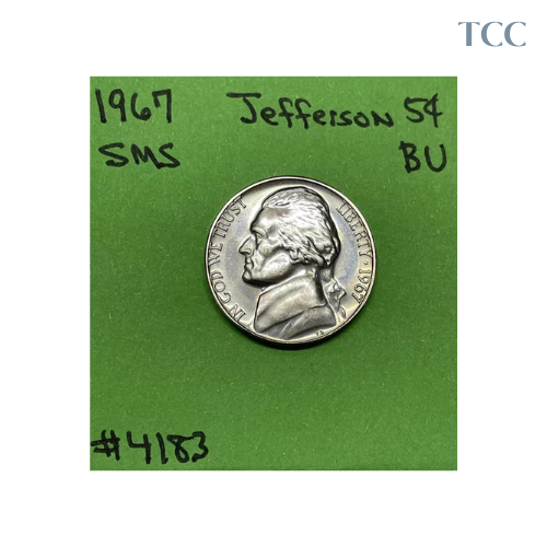 1967 SMS Jefferson Nickel 5c BU Brilliant Uncirculated