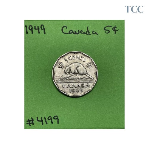 1949 Canada 🇨🇦 5 Cents Nickel Circulated