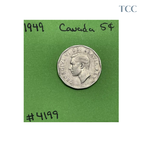 1949 Canada 🇨🇦 5 Cents Nickel Circulated