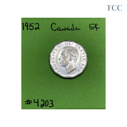 1952 Canada 🇨🇦 5 cents Nickel coin