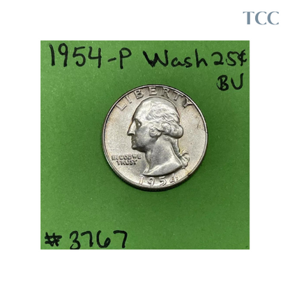 1954-P Washington Quarter BU Brilliant Uncirculated 90% Silver