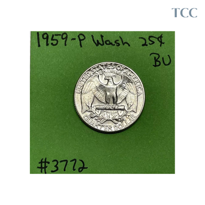 1959 P Washington Silver Quarter BU Brilliant Uncirculated