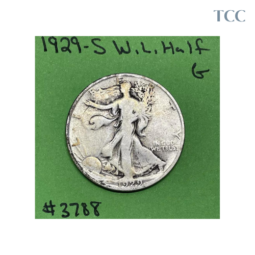 1929 S Walking Liberty Half Dollar 50c Good 90% Silver