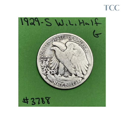 1929 S Walking Liberty Half Dollar 50c Good 90% Silver