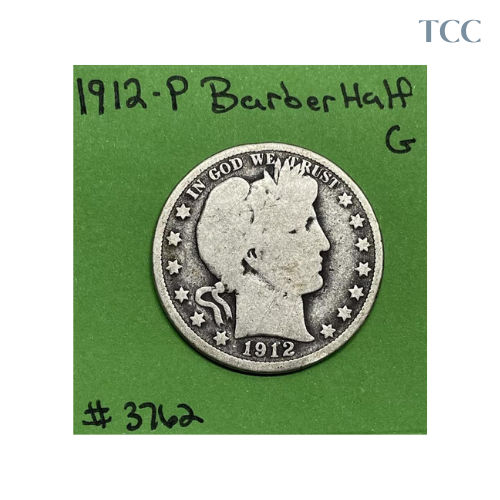 1912 P Barber Liberty Head Half Dollar 50c Good