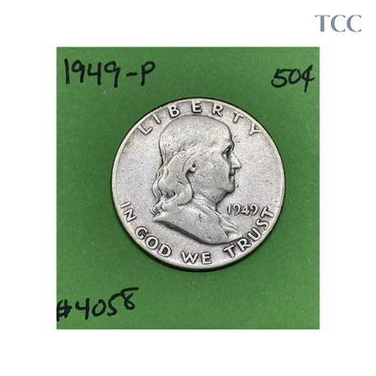 1949-P Franklin Half Dollar 50c 90% Silver