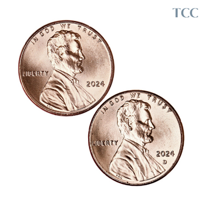 2024 P+D Lincoln Shield Cent BU Coin Set