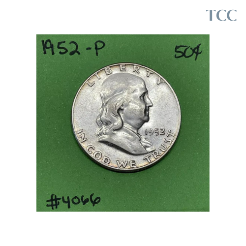 1952-P Franklin Half Dollar 50c 90% Silver