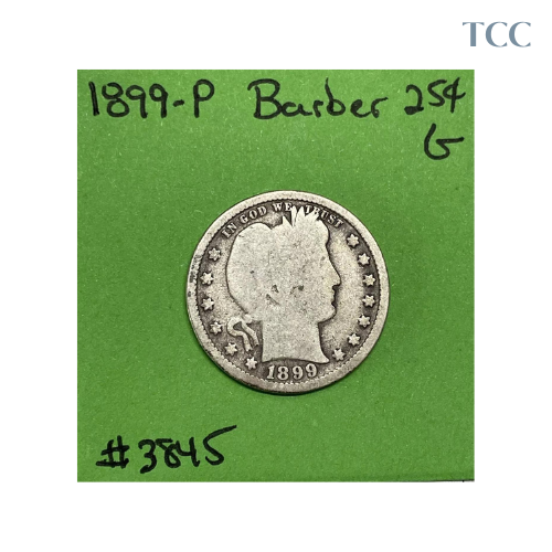 1899-P Barber Liberty Head Quarter Good 90% Silver