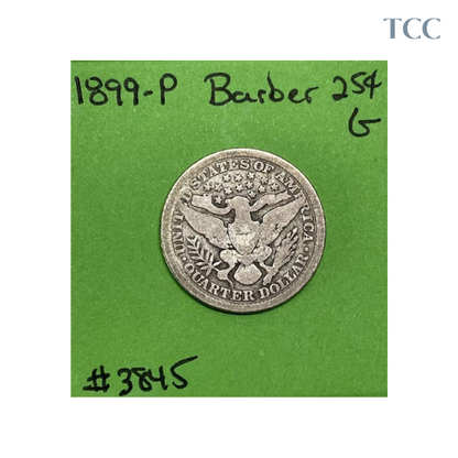 1899-P Barber Liberty Head Quarter Good 90% Silver