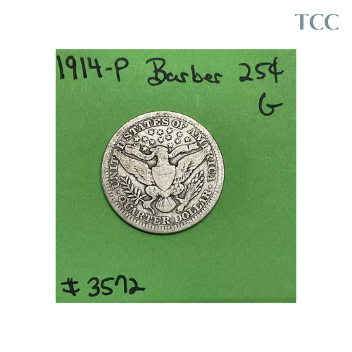 1914-P Barber Liberty Head Quarter 25c Good 90% Silver