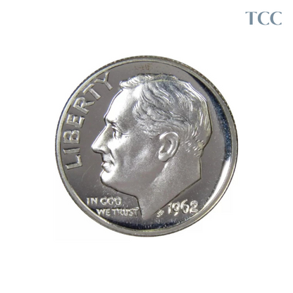 1962 Roosevelt Dime Gem 90% Silver Proof