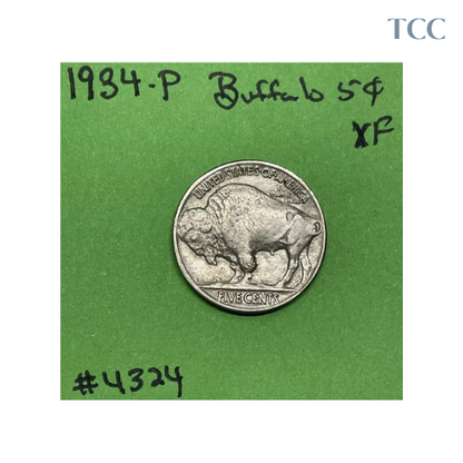 1934-P Buffalo Indian Head Nickel 5c XF Extra Fine