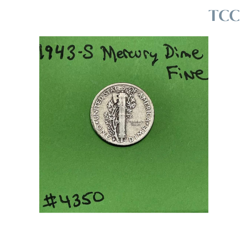 1943 S Mercury Dime 10c Fine 90% Silver