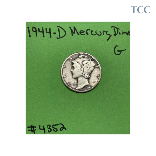 1944-D Mercury Dime 10c Good 90% Silver