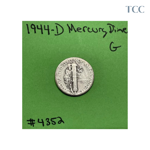 1944-D Mercury Dime 10c Good 90% Silver