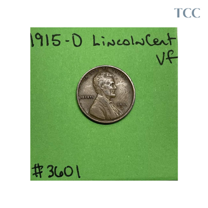 1915 D Lincoln Wheat Cent Very Fine (VF)