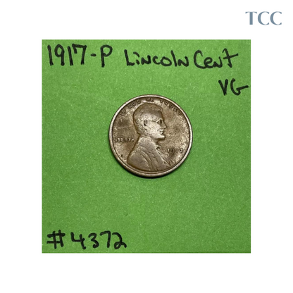 1917-P Lincoln Wheat Cent Very Good (VG)