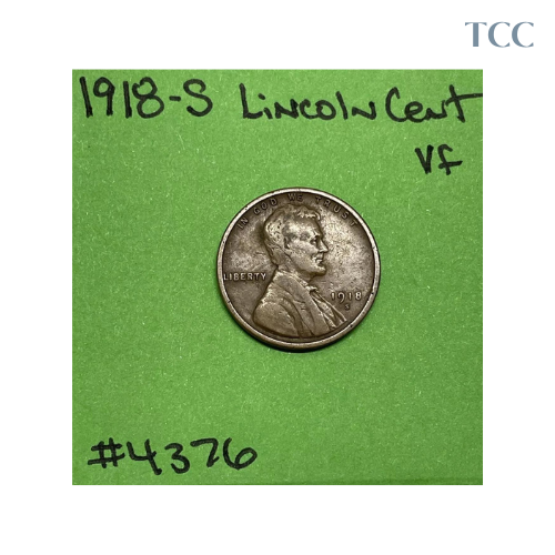 1918-S Lincoln Wheat Cent Very Fine (VF)