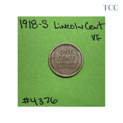 1918-S Lincoln Wheat Cent Very Fine (VF)