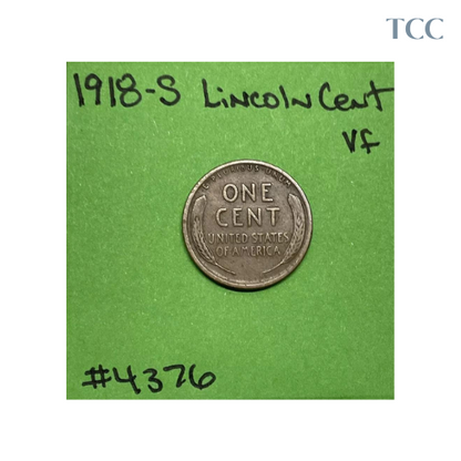 1918-S Lincoln Wheat Cent Very Fine (VF)