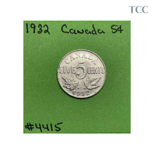 1932 Canada 🇨🇦 5c Cents Nickel Circulated