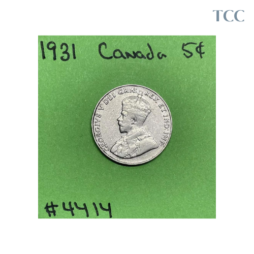 1931 Canada 🇨🇦 5c Cents Nickel Circulated