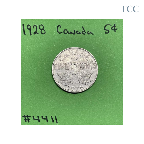 1928 Canada 🇨🇦 5c Cents Nickel Circulated