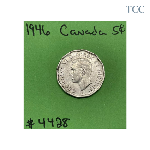 1946 Canada 🇨🇦 5c Cents Nickel Circulated