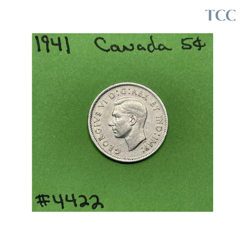 1941 Canada 🇨🇦 5 Cents Nickel Circulated