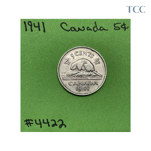 1941 Canada 🇨🇦 5 Cents Nickel Circulated