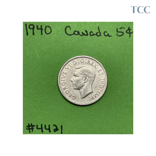 1940 Canada 🇨🇦 5 Cents Nickel Circulated