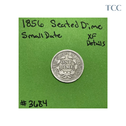 1856 Small Date Seated Liberty Dime 10c XF Extra Fine Details