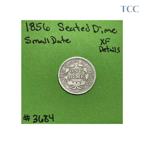 1856 Small Date Seated Liberty Dime 10c XF Extra Fine Details